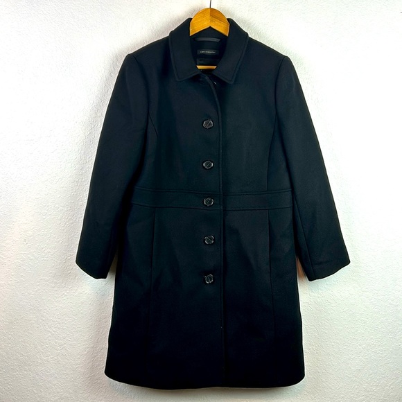 NWT New Talbots Italian Wool Black Lady Coat 14P petite $329RTL - Picture 2 of 10
